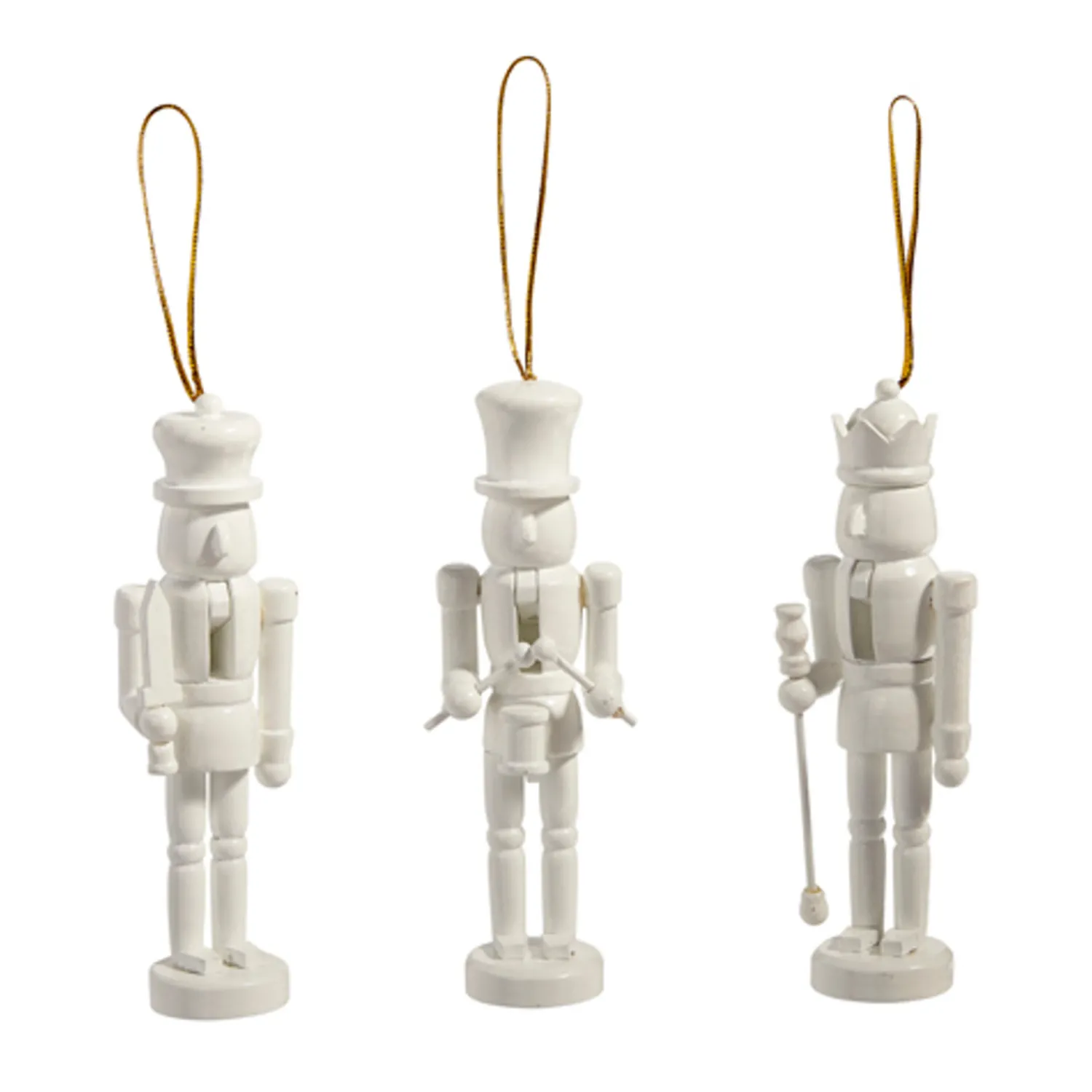 Clearance The Jolly Christmas Shop Raz 5.75" White Nutcracker Christmas Ornament Set Of 3 4422800