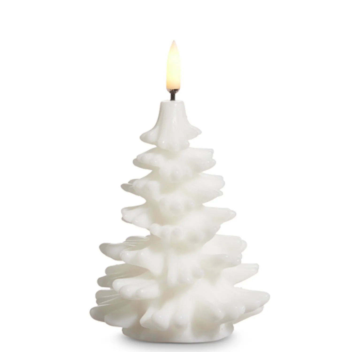 The Jolly Christmas Shop Raz 5.5" White Or Ivory Uyuni Christmas Tree Battery Operated Candle With Lighted Flickering Flame