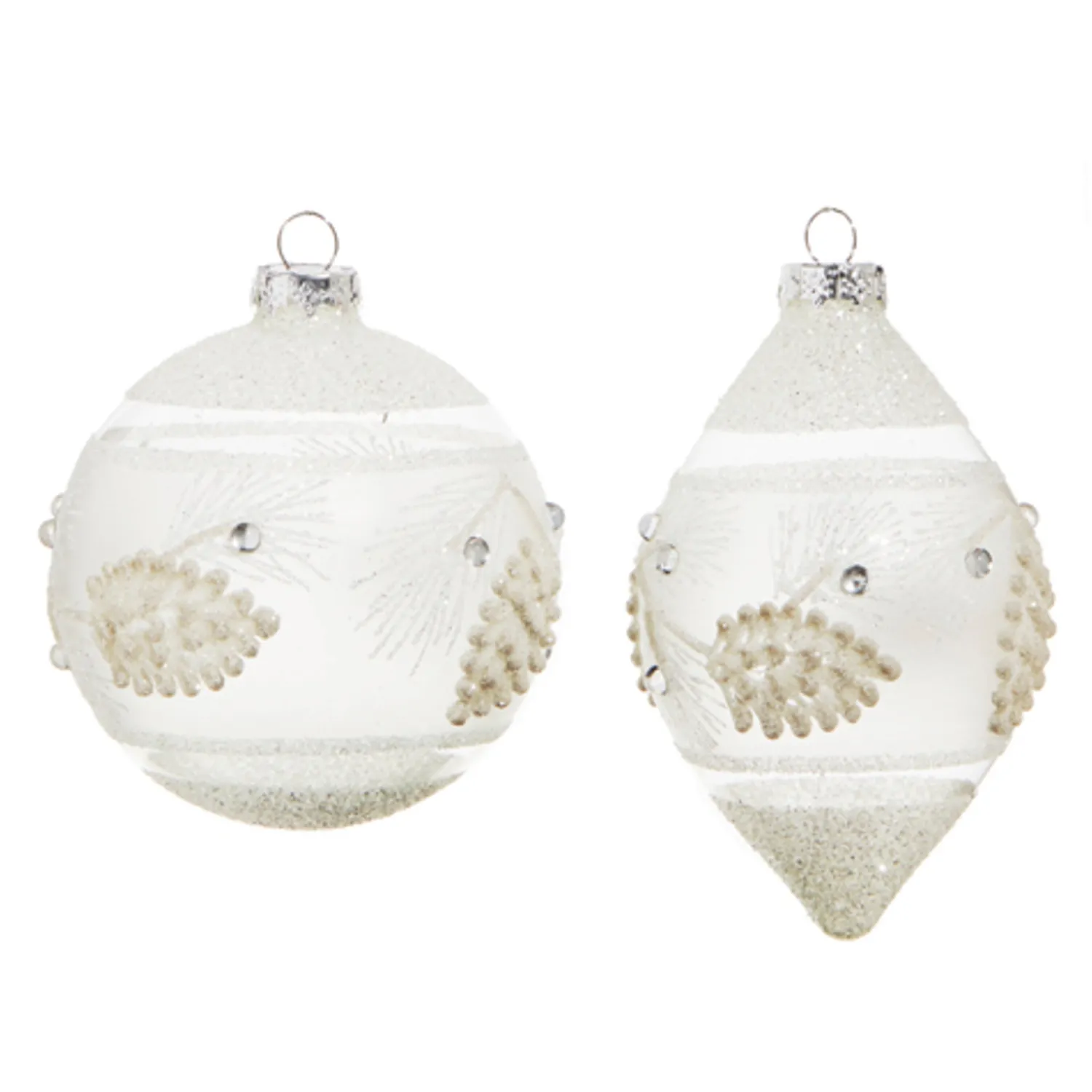 The Jolly Christmas Shop Raz 4" White Textured Pinecone Glass Christmas Ornament 4324587