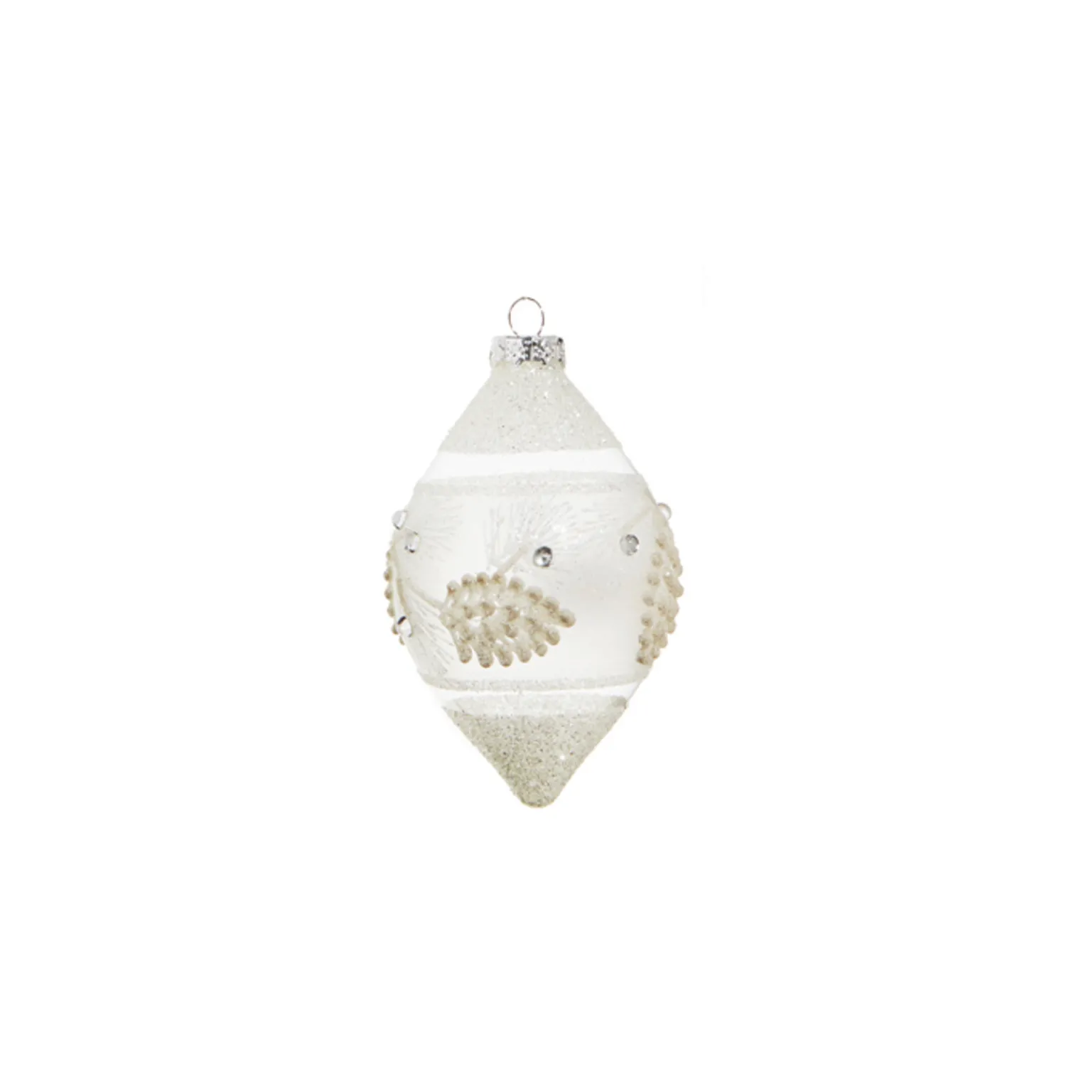 The Jolly Christmas Shop Raz 4" White Textured Pinecone Glass Christmas Ornament 4324587