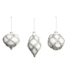 Online The Jolly Christmas Shop Raz 4" White With Silver Embellishment Glass Christmas Ornament 4322834