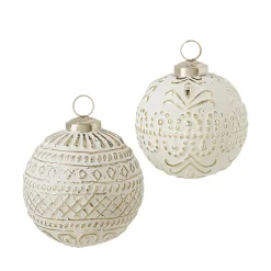 New The Jolly Christmas Shop Raz 4" Whitewashed Mercury Glass Ball Christmas Ornament 4238333