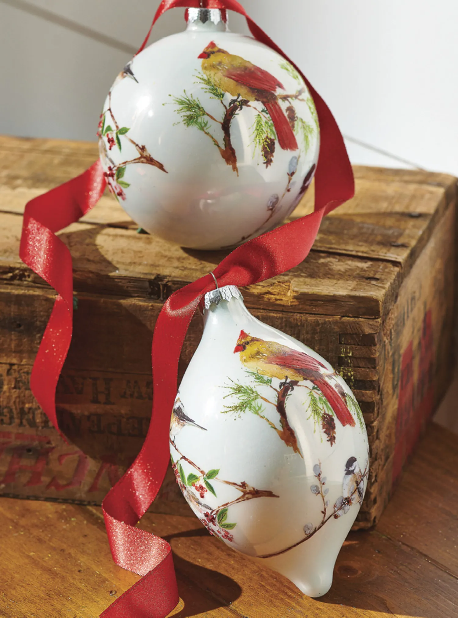 Outlet The Jolly Christmas Shop Raz 4.75" Winter Bird Glass Christmas Ornament 4024608