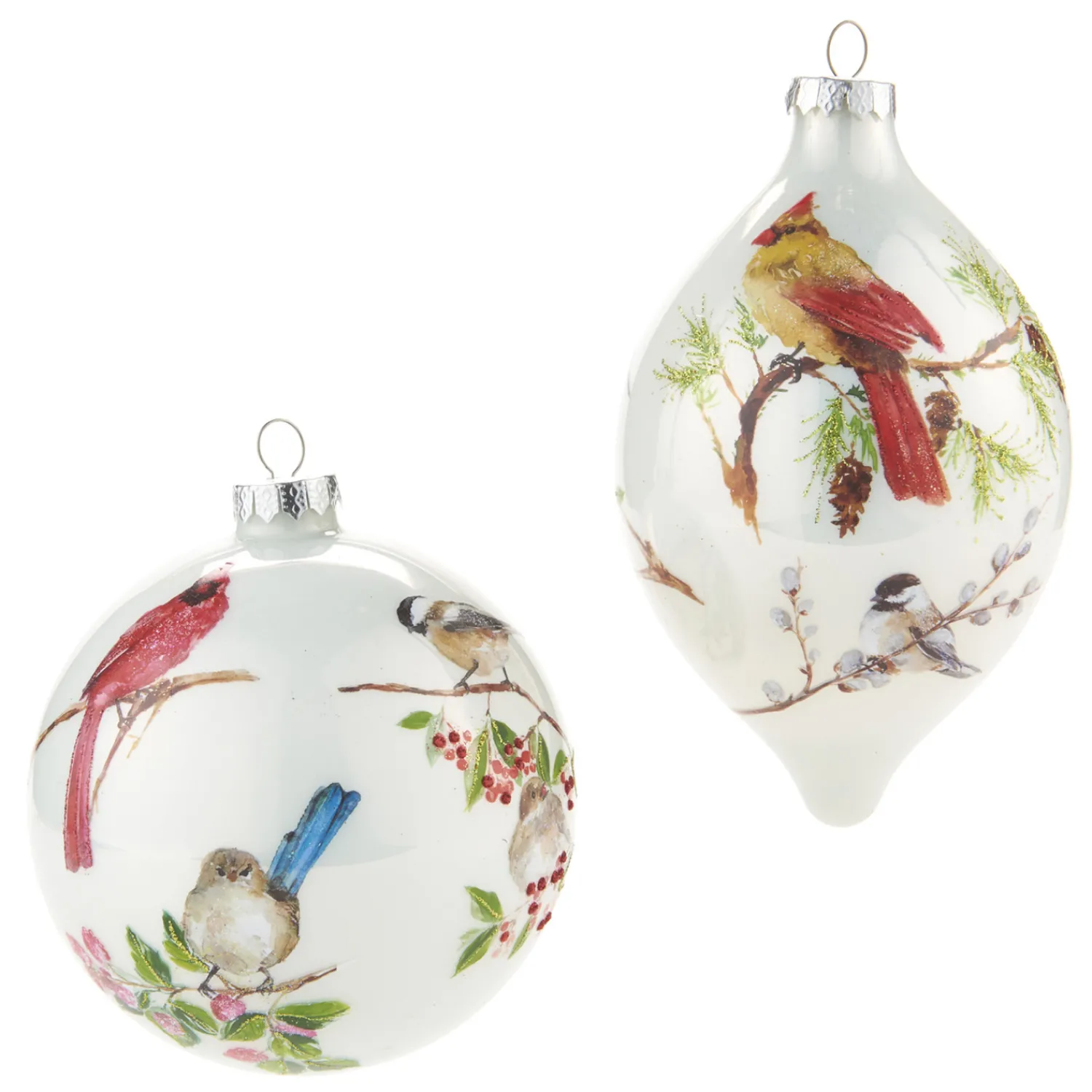 Outlet The Jolly Christmas Shop Raz 4.75" Winter Bird Glass Christmas Ornament 4024608