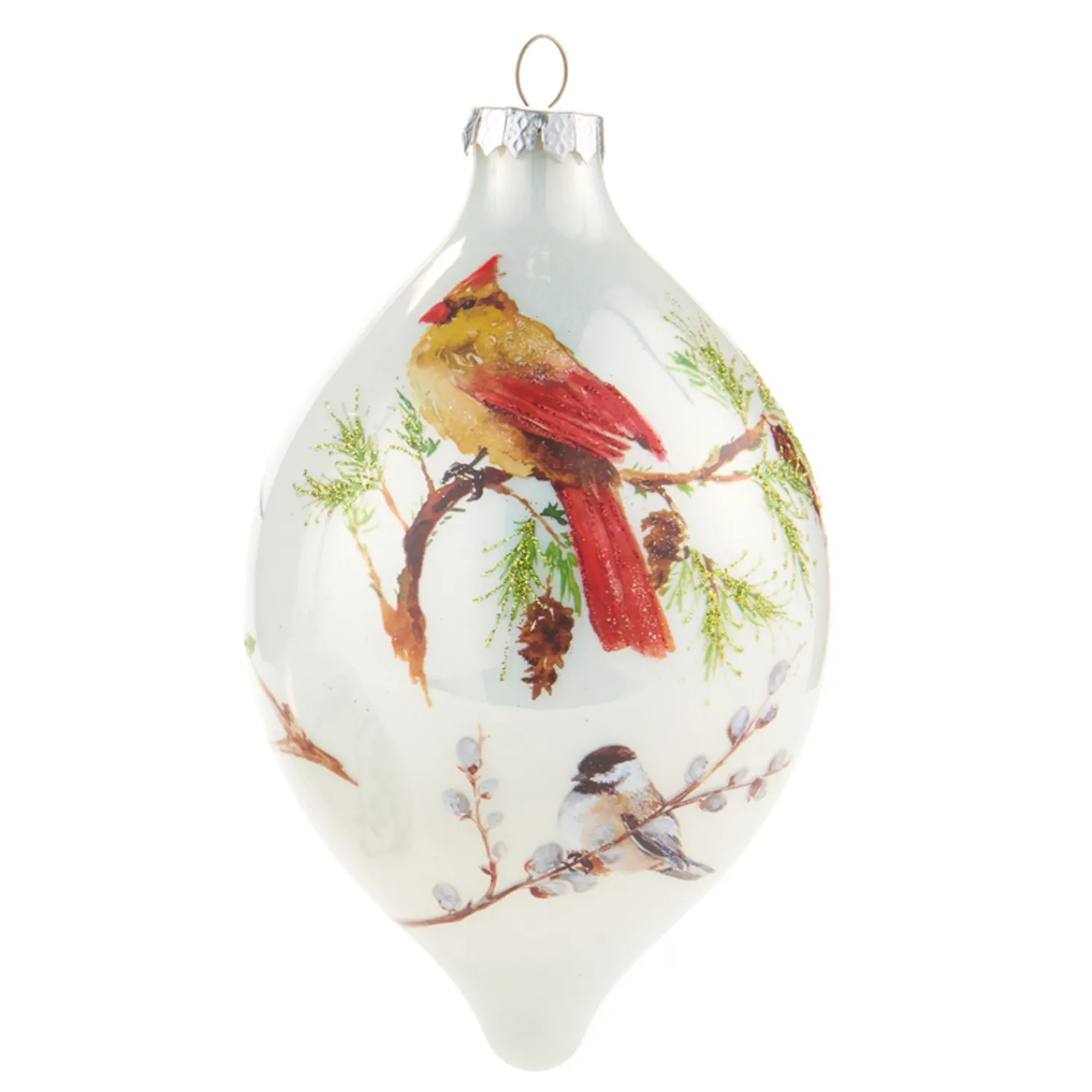 Outlet The Jolly Christmas Shop Raz 4.75" Winter Bird Glass Christmas Ornament 4024608