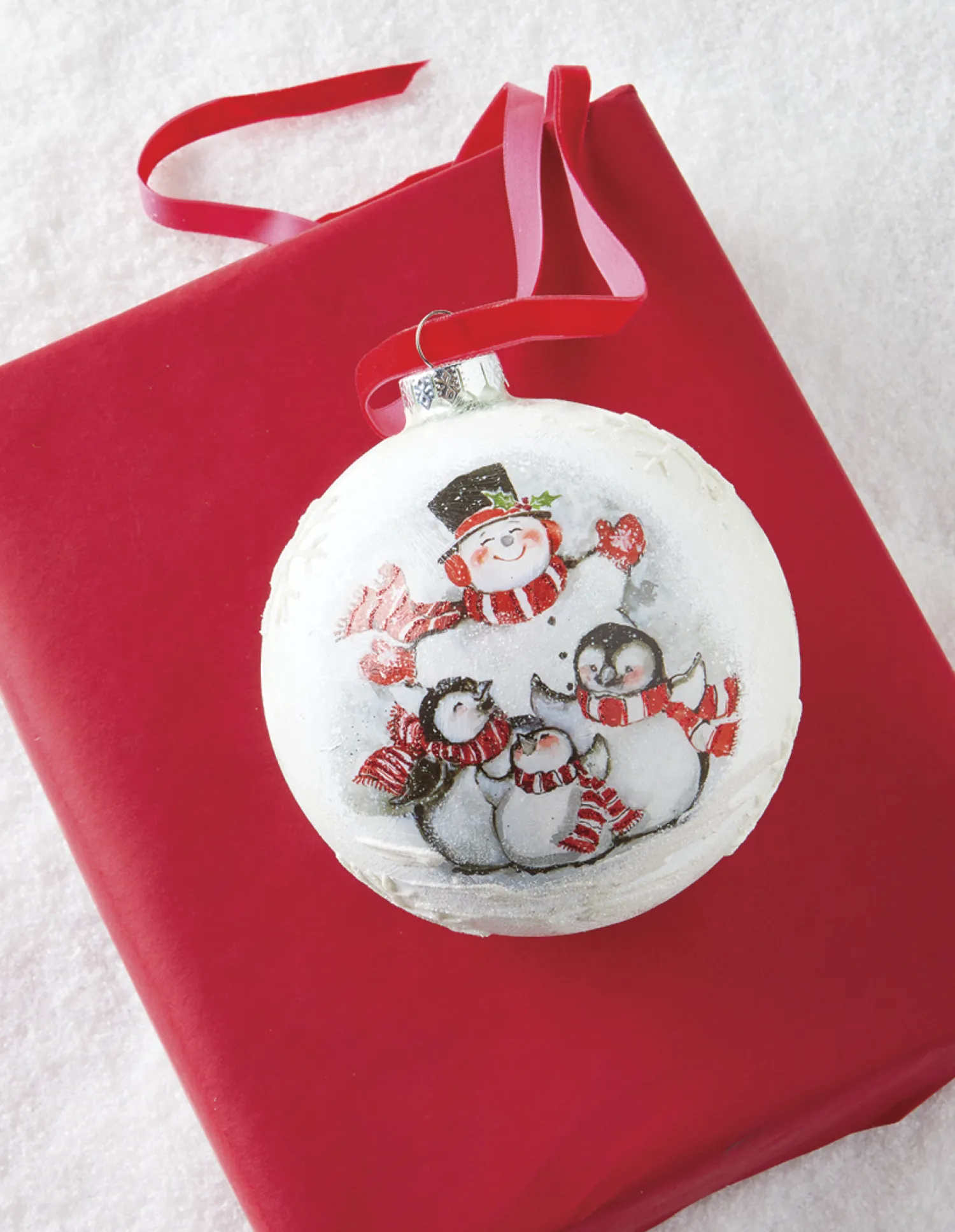 Discount The Jolly Christmas Shop Raz 5" Winter Friends Glass Ball Christmas Ornament 4124550