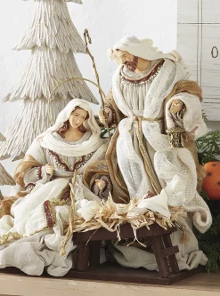 The Jolly Christmas Shop Raz 15.25" Winter White Holy Family Christmas Nativity Scene 4010660