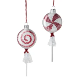 Online The Jolly Christmas Shop Raz 7.5" Wrapped Peppermint Lollipop Glass Christmas Ornament 4220863