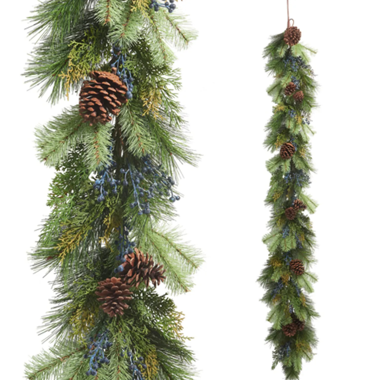 New The Jolly Christmas Shop Raz 6' X 12" Cedar, Pine, And Blue Berries Christmas Garland G4402310