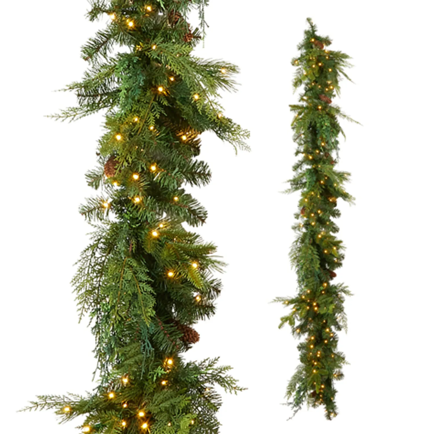 Clearance The Jolly Christmas Shop Raz 6.5' X 14" Pre-Lit Blue Ridge Mountain Pine Real Feel Christmas Garland G4409589