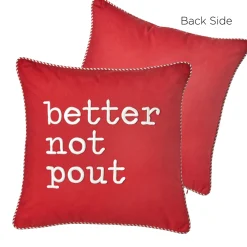 Best The Jolly Christmas Shop Raz Better Not Pout Or Santa Stops Here Christmas Pillow