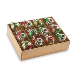 Sale The Jolly Christmas Shop Raz Box Of 12 3.25" Vintage Glass Christmas Ornament Set 4320850