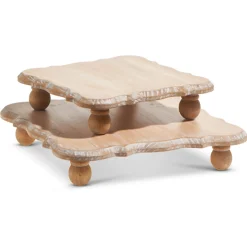 Clearance The Jolly Christmas Shop Raz Brown White Washed Square Riser Christmas Decoration 4328020