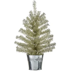 Hot The Jolly Christmas Shop Raz Champagne Tinsel Tree In Galvanized Bucket Christmas Decoration