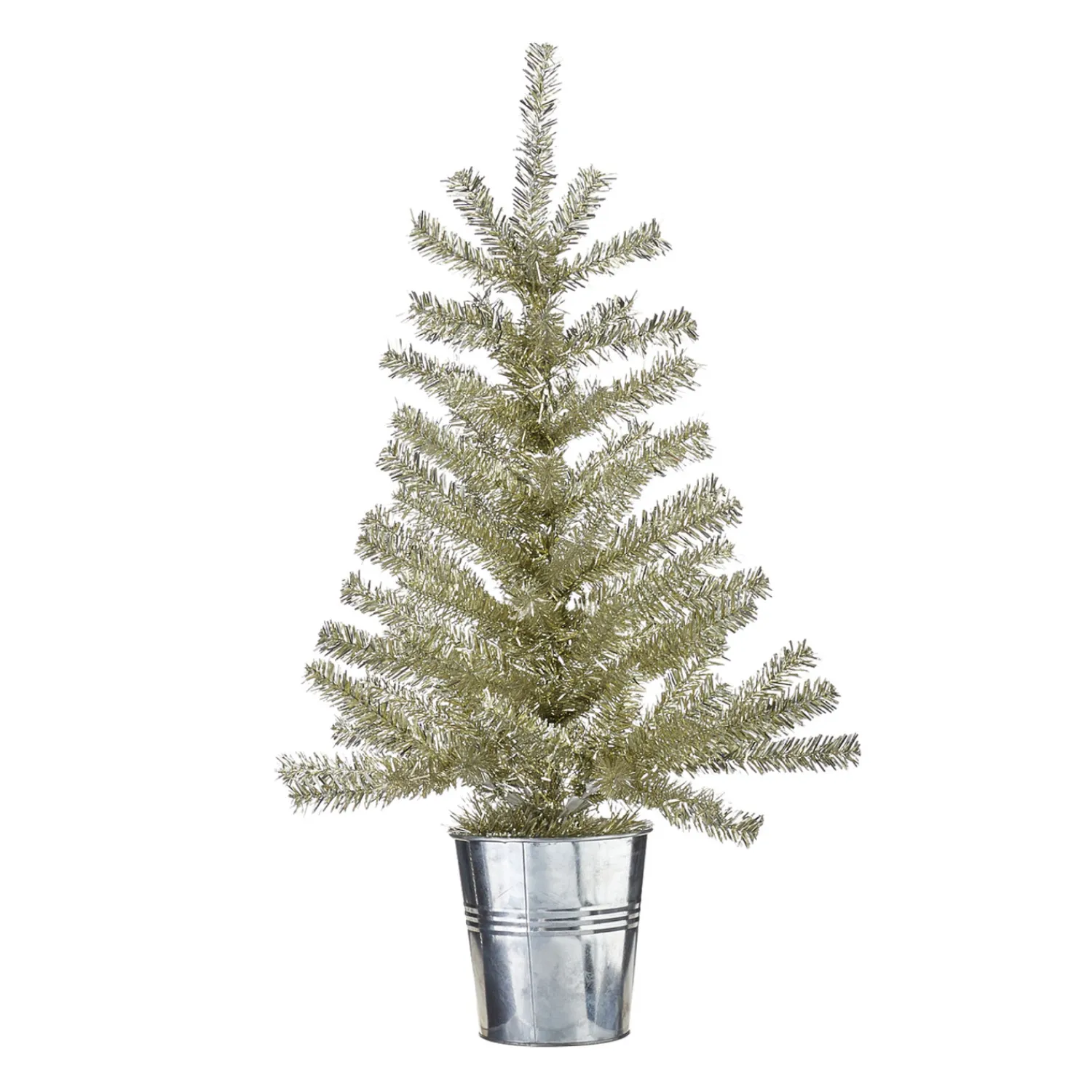 Hot The Jolly Christmas Shop Raz Champagne Tinsel Tree In Galvanized Bucket Christmas Decoration