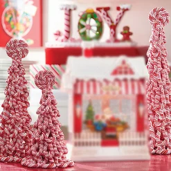 Discount The Jolly Christmas Shop Raz Claydough Peppermint Candy Tree Christmas Figure Set Of 3 3116231