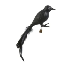 Sale The Jolly Christmas Shop Raz Eric Cortina 10.5" Blackbird Glass Halloween Clip On Ornament 4453119