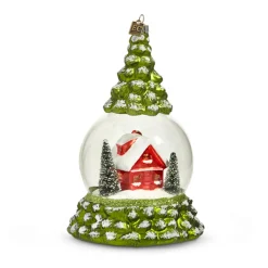 Sale The Jolly Christmas Shop Raz Eric Cortina 7.5" Cabin In The Woods Glass Christmas Ornament 4453172
