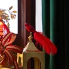 The Jolly Christmas Shop Raz Eric Cortina 12" Clip-On Red Feathered Bird Glass Christmas Ornament 4353100