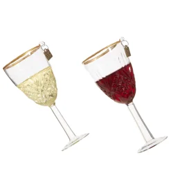 Online The Jolly Christmas Shop Raz Eric Cortina 5.5" Elegant Red Or White Wine Glass Christmas Ornament 4353122