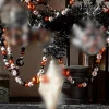 Best The Jolly Christmas Shop Raz Eric Cortina 6' Halloween Black And Orange Reflector Ball Glass Garland G4453120