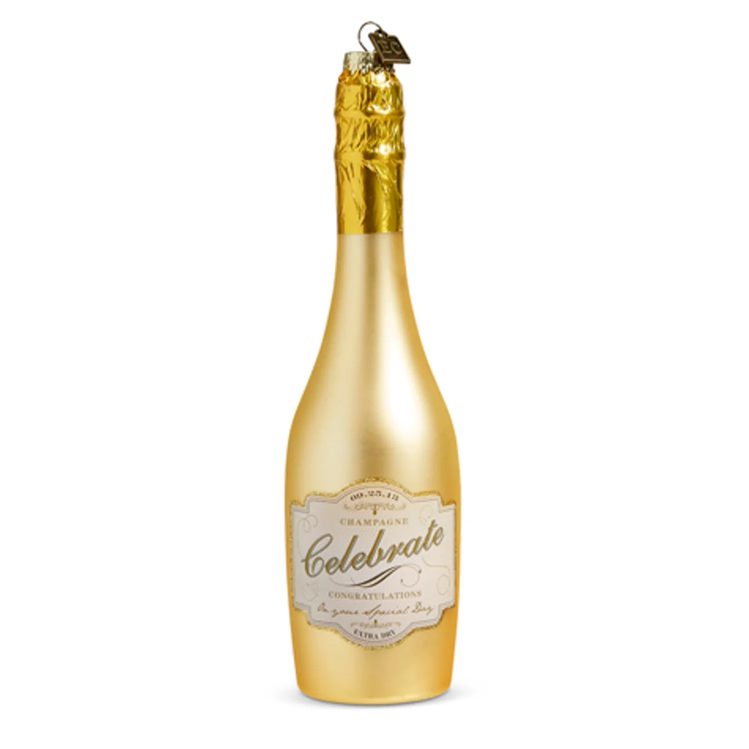 Discount The Jolly Christmas Shop Raz Eric Cortina 5.75" Or 8.25" Congratulations Gold Champagne Glass Christmas Ornament