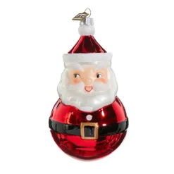 The Jolly Christmas Shop Raz Eric Cortina 5.5" Retro Santa Ball Glass Christmas Ornament 4453132