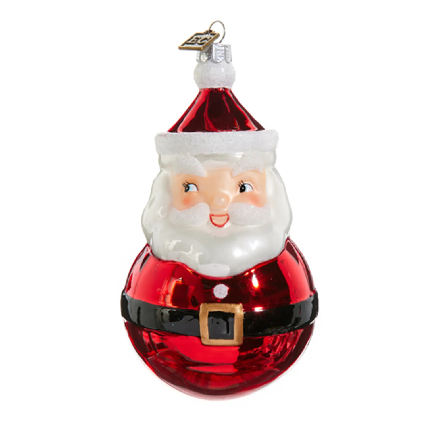 The Jolly Christmas Shop Raz Eric Cortina 5.5" Retro Santa Ball Glass Christmas Ornament 4453132
