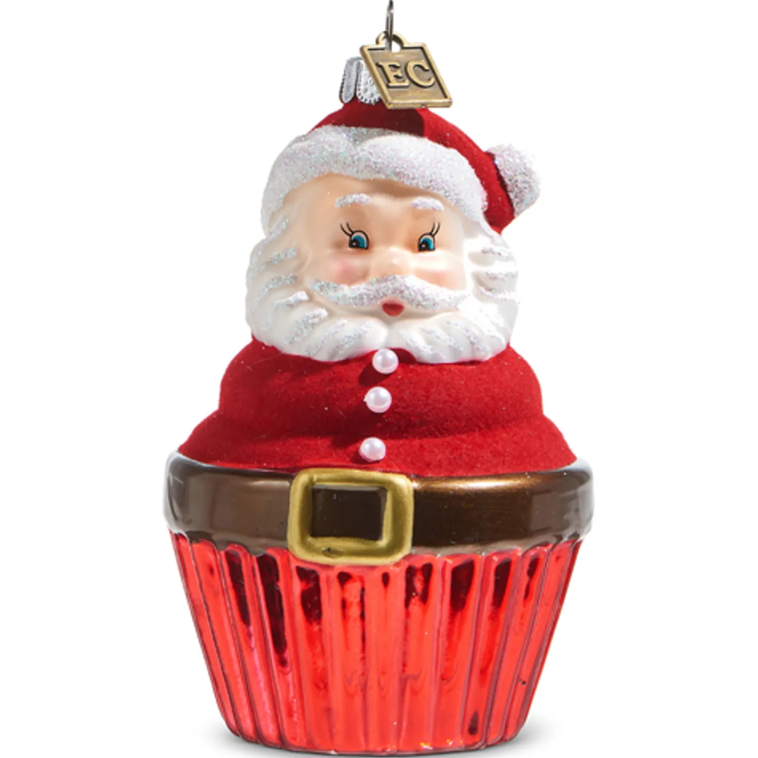 Discount The Jolly Christmas Shop Raz Eric Cortina 4" Santa Or Snowman Cupcake Glass Christmas Ornament