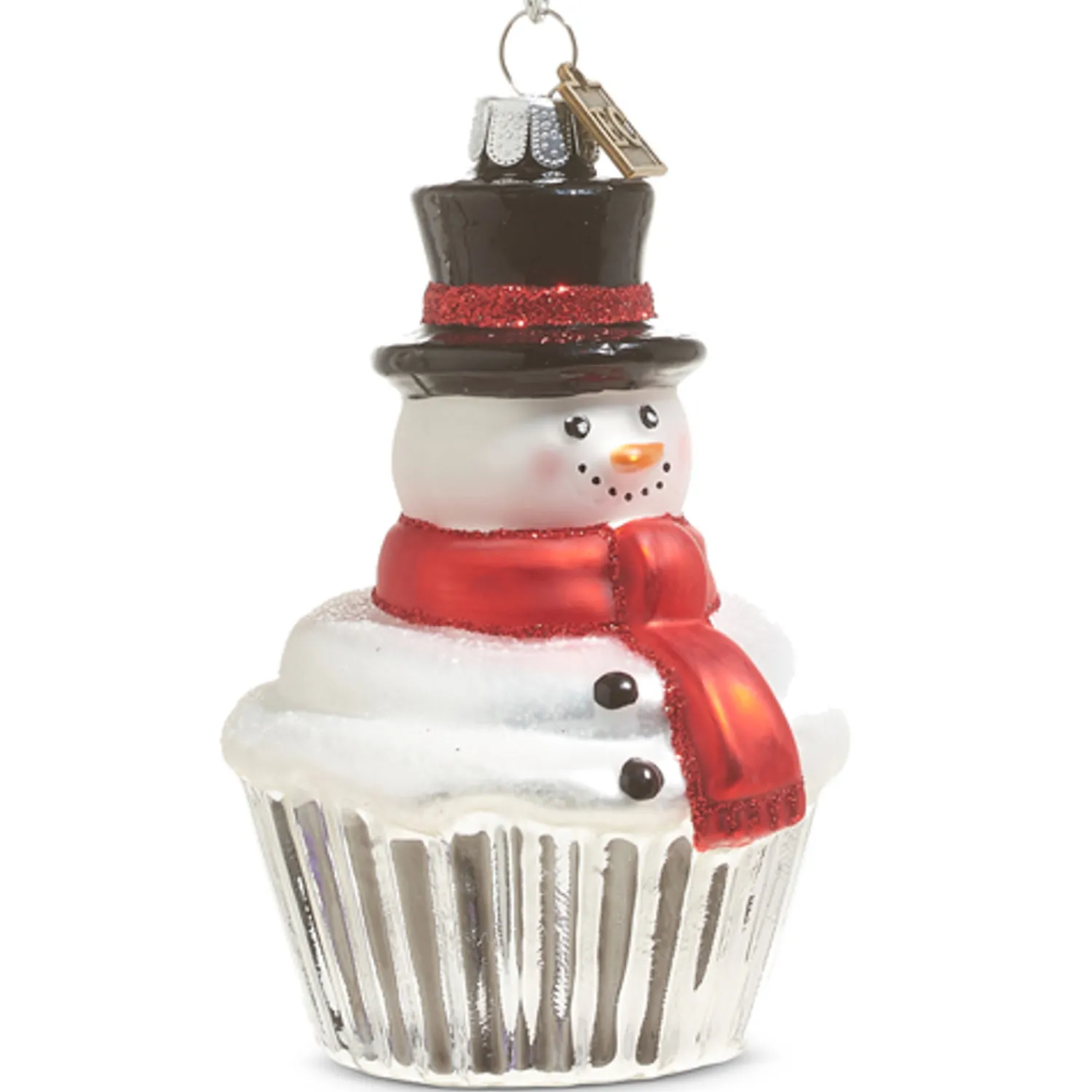 Discount The Jolly Christmas Shop Raz Eric Cortina 4" Santa Or Snowman Cupcake Glass Christmas Ornament