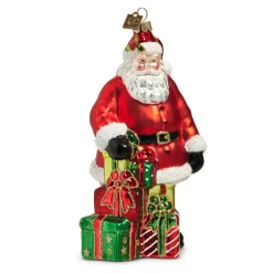Online The Jolly Christmas Shop Raz Eric Cortina 6.5" Special Delivery Santa Glass Christmas Ornament 4453161