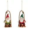 Sale The Jolly Christmas Shop Raz Eric Cortina 5.5" Swing Time Gnome Glass Christmas Ornament 4453130