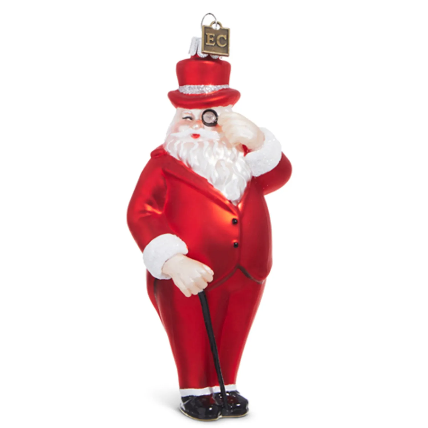 Online The Jolly Christmas Shop Raz Eric Cortina 5.5" Tuxedo Santa Glass Christmas Ornament 4353128