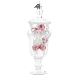 Hot The Jolly Christmas Shop Raz Eric Cortina Clear Glass Peppermint Candy Jar Glass Christmas Ornament