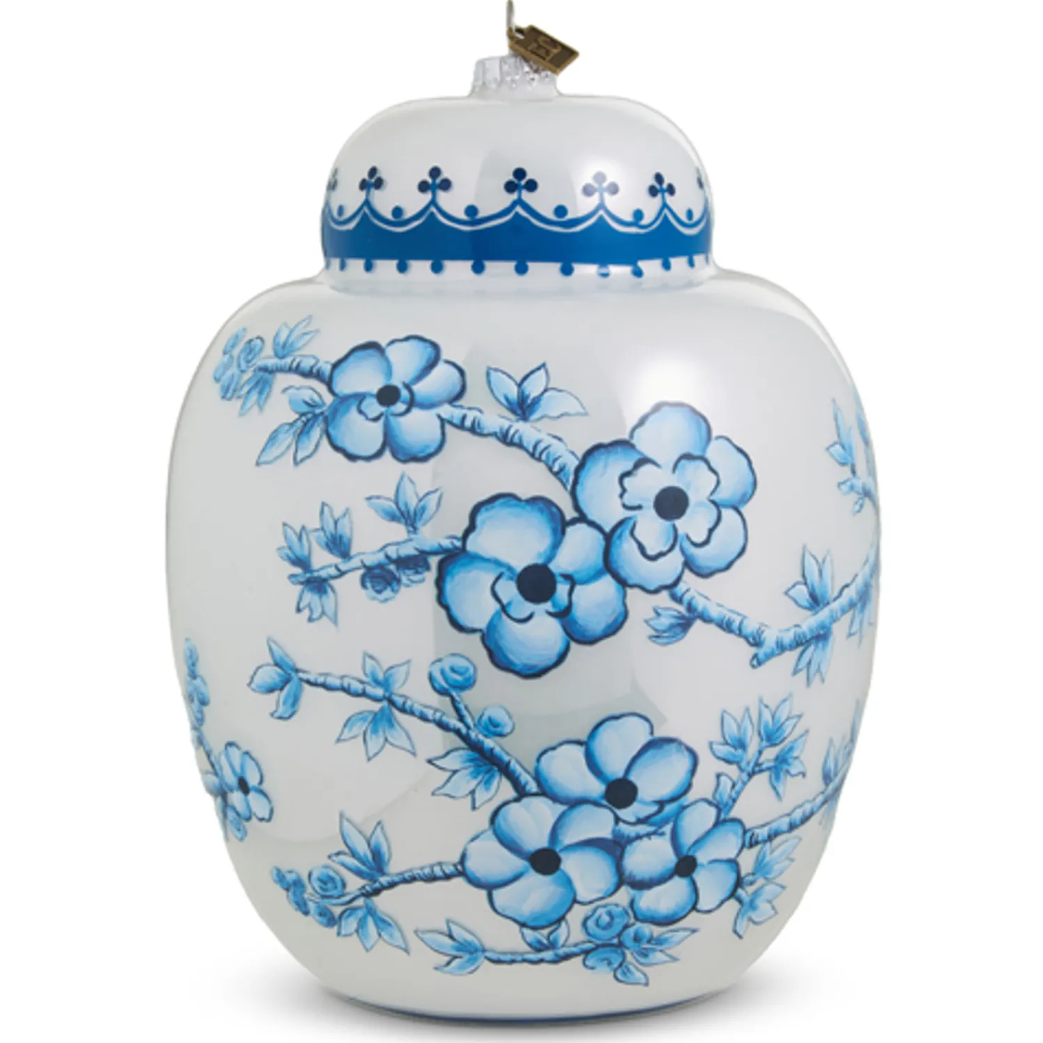 Discount The Jolly Christmas Shop Raz Eric Cortina Large 8" Blue And White Ginger Jar Glass Christmas Ornament 4353144