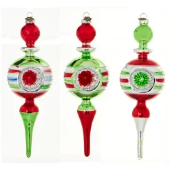 The Jolly Christmas Shop Raz Eric Cortina Vintage Finial Reflector Glass Christmas Ornament 4220231