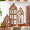 Outlet The Jolly Christmas Shop Raz Flat Wooden Gingerbread Christmas Houses Set Of 3 4416112