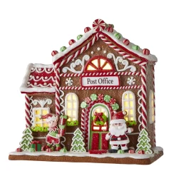 Outlet The Jolly Christmas Shop Raz Gingerbread LED Lighted Town Building Christmas Decoration