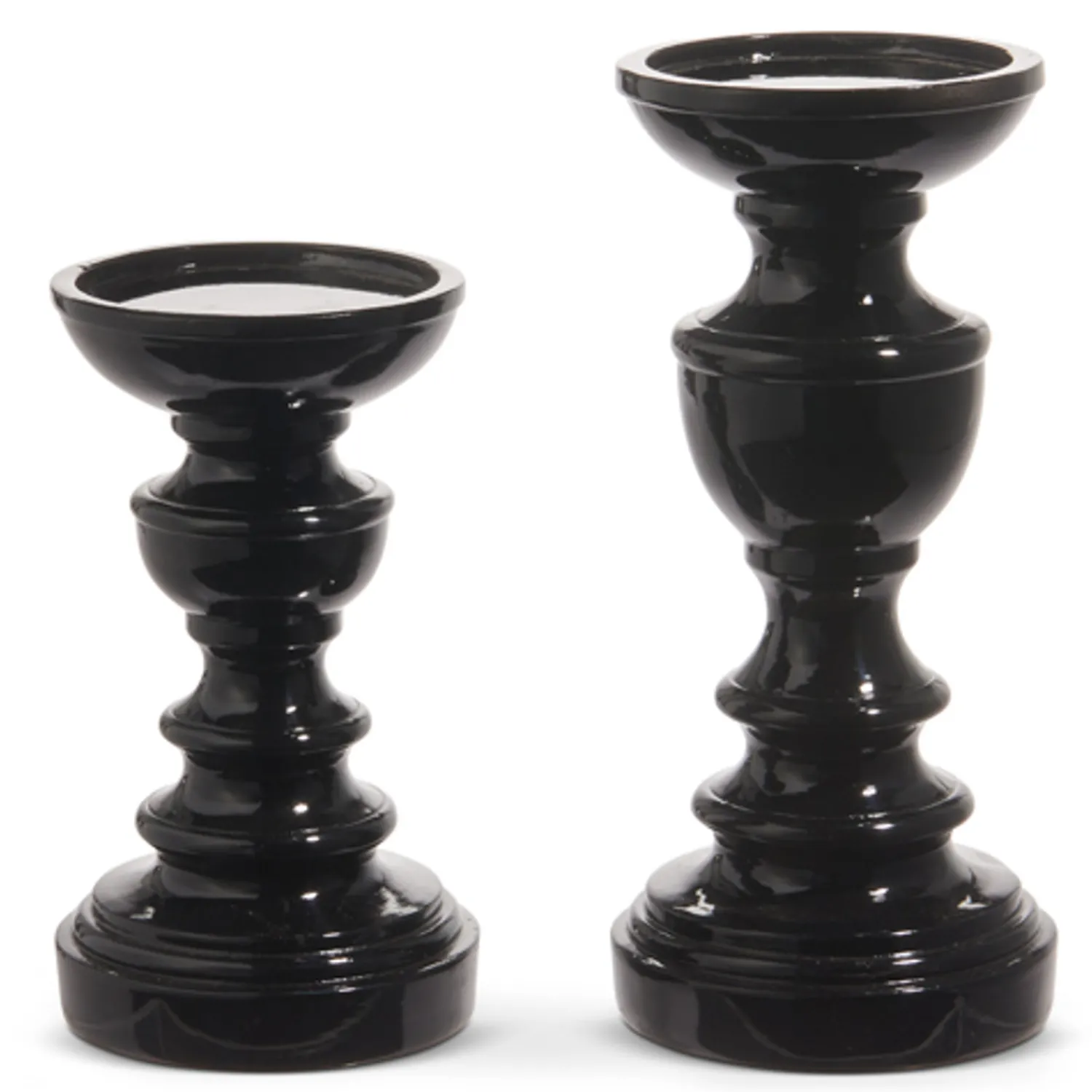 Discount The Jolly Christmas Shop Raz High Shine Black Pillar Or Taper Halloween Candle Holders