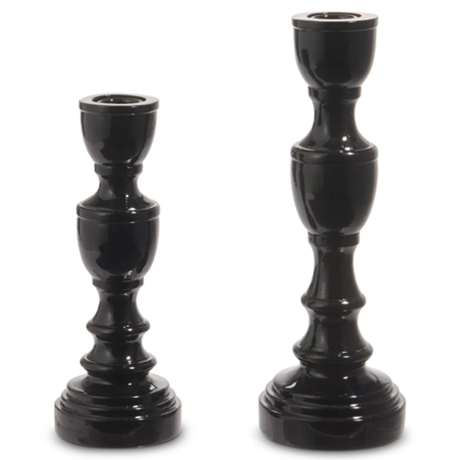 Discount The Jolly Christmas Shop Raz High Shine Black Pillar Or Taper Halloween Candle Holders