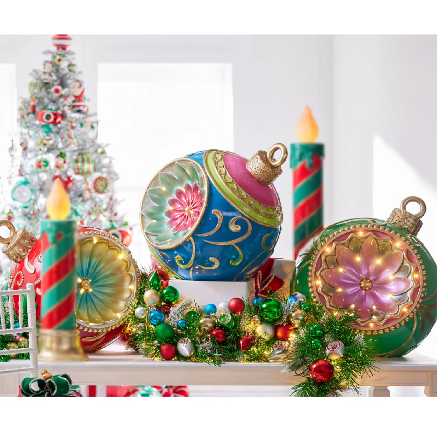 Clearance The Jolly Christmas Shop Raz Large Retro Reflector Ornament Lighted Christmas Decoration