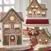 Hot The Jolly Christmas Shop Raz LED Lighted Holiday Spice Gingerbread House Christmas House Figure