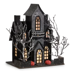 Discount The Jolly Christmas Shop Raz Lighted Black Haunted House Halloween Decorations