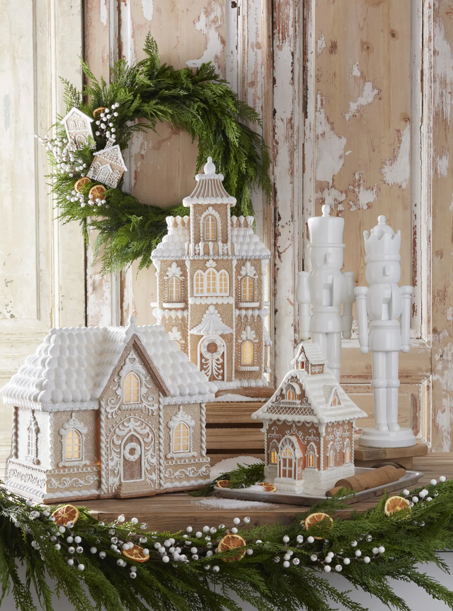 Hot The Jolly Christmas Shop Raz Lighted Brown And White Christmas Gingerbread House Decoration