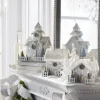 New The Jolly Christmas Shop Raz Lighted Snowy Cardboard Christmas House Decoration