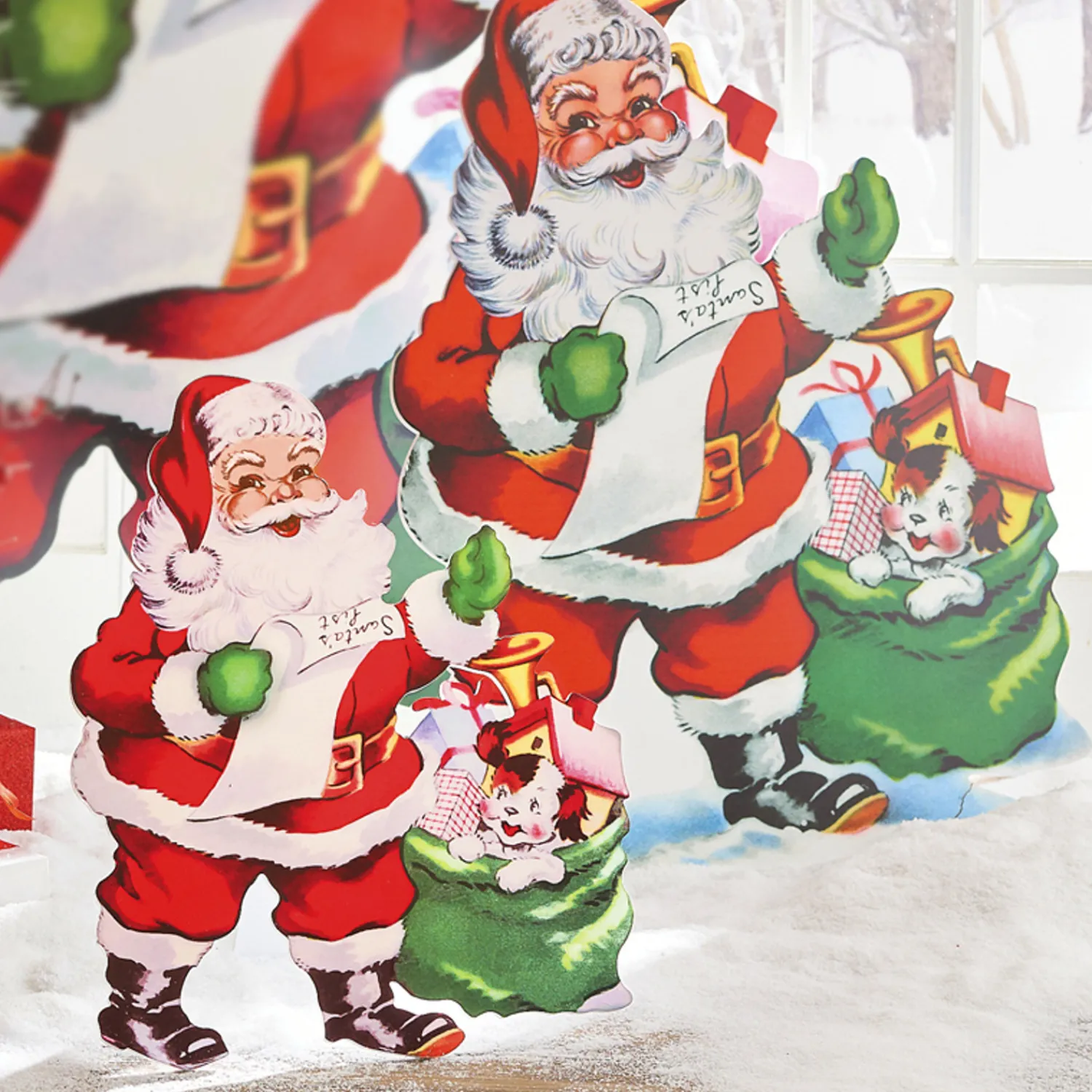 Hot The Jolly Christmas Shop Raz 24"or 3' Santa With List Cut Out Christmas Decoration