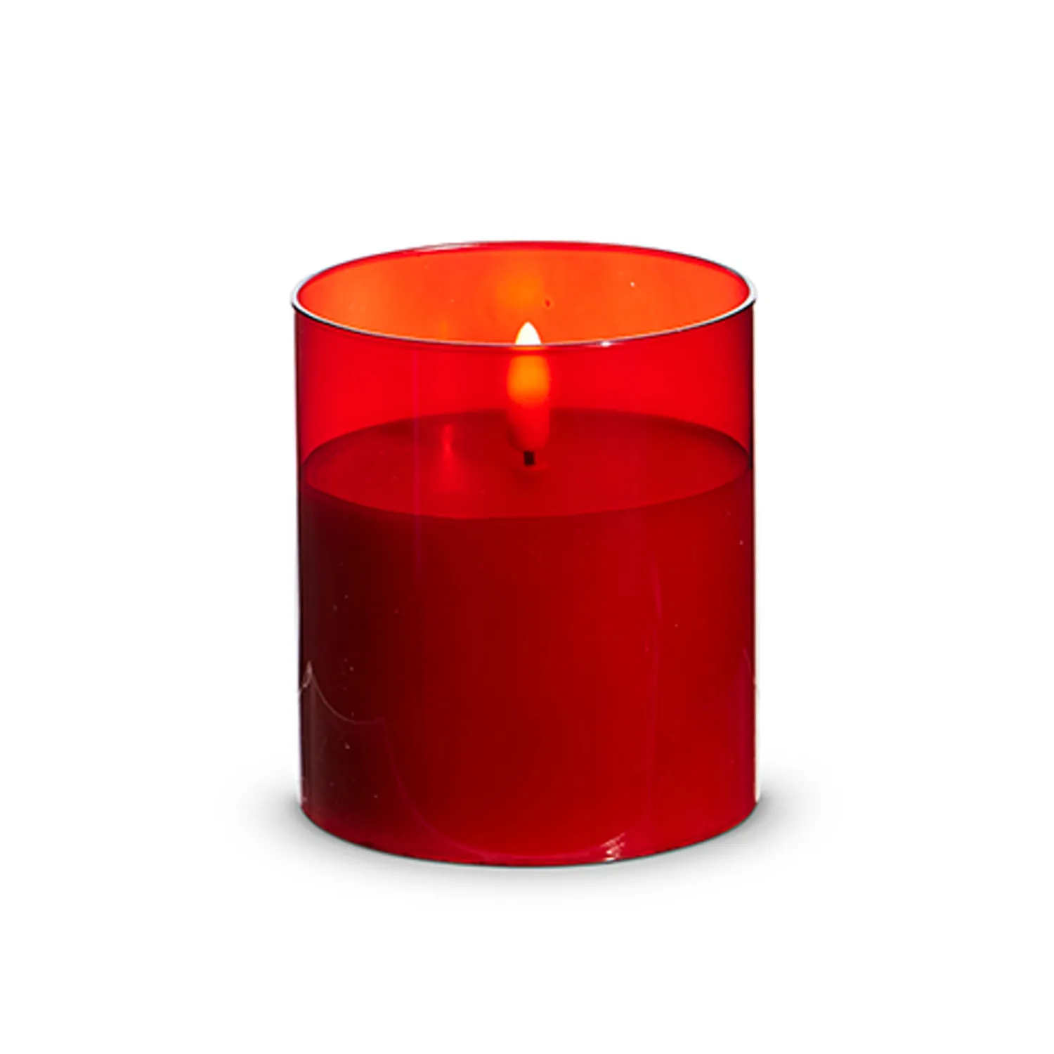 Discount The Jolly Christmas Shop Raz Pillar Battery Operated Flickering Candle In Red Glass