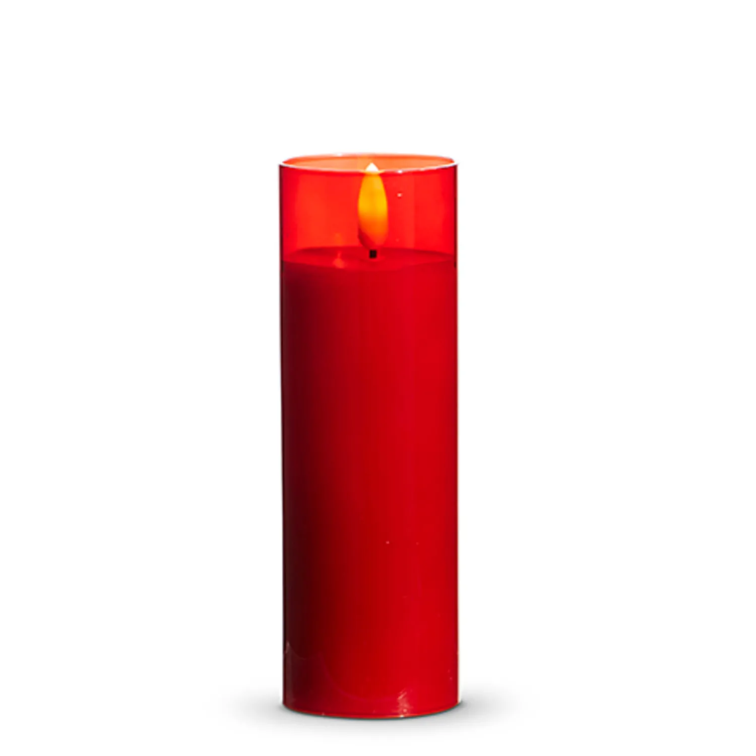 Discount The Jolly Christmas Shop Raz Pillar Battery Operated Flickering Candle In Red Glass