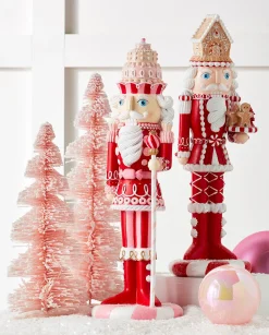 Hot The Jolly Christmas Shop Raz Pink And Red Large Gingerbread Nutcracker Christmas Figures