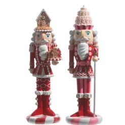 Hot The Jolly Christmas Shop Raz Pink And Red Large Gingerbread Nutcracker Christmas Figures